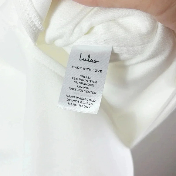 NWT Lulus Party for Two Ivory / White Asymmetrical Bodycon Mini Dress size XS - Picture 12 of 15